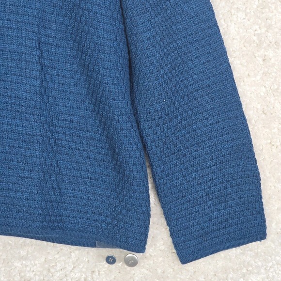 Talbots Womens Cardigan Sweater Size 3X Blue Button Up‎ Merino Wool Knit Jacket - Picture 2 of 13
